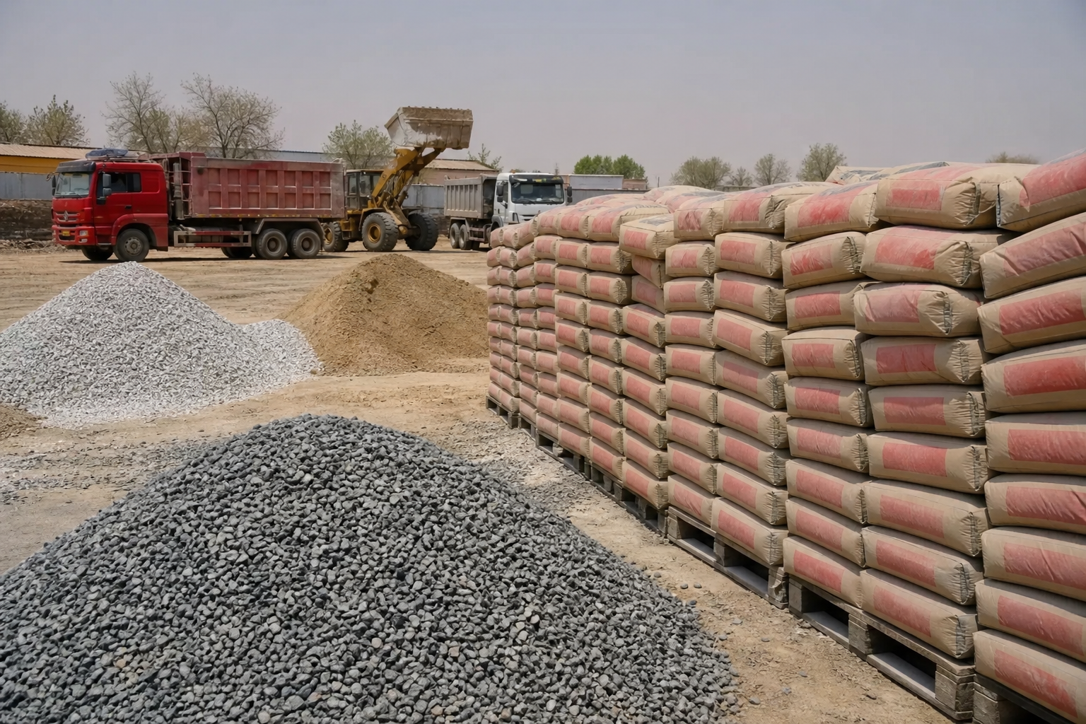 Construction materials yard
